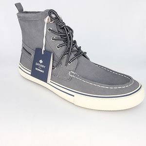 New 11 Sperry Bahama Storm Hi Tops Grey Suede